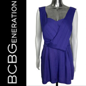 🛍️3/$40 BCBGeneration Romper  Royal Purple Shorts Romper Size 8
